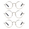 EYE ZOOM 3 Pack Metal Frame Round Reading Glasses with
