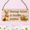 Bunny Kisses & Easter Wishes Wooden Plaque - Handcrafted Easter