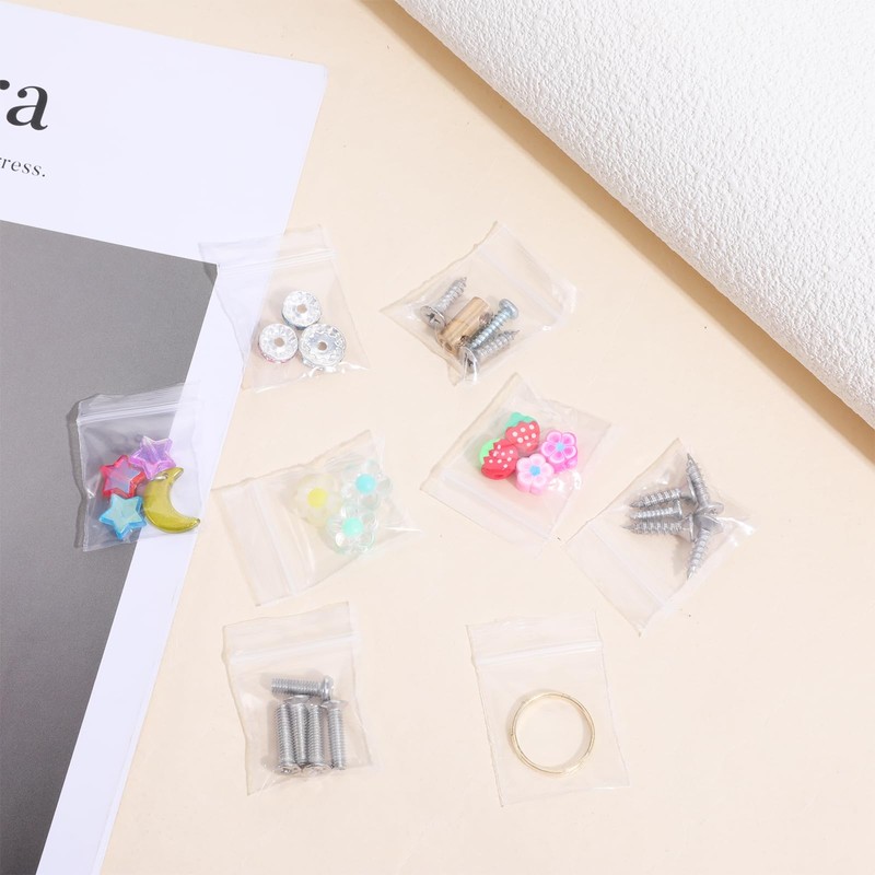 100 Pcs Mini Zip Bags 1" x 1" Small Plastic