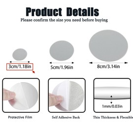 QEEYON 50Pcs Mini Acrylic Mirror Tiles, 1 inch Self Adhesive Round Mirror Stickers Mosaic Tiles, Small Decorative Mosaic Mirror Sheets Circles for DIY Crafts, Wall Decor, Jewelry Making