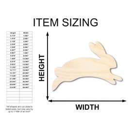 Unfinished Wood Cute Bunny Shape Easter Spring Kids Craft up to 46" DIY 3" / 1/8"