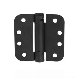 Barcaloo Self Closing Door Hinges Black, 2 Pack - 4x4 Inch Interior Spring Hinge for Doors with 5/8" Radius Corners