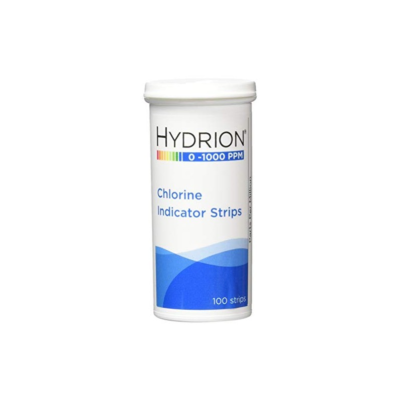 MICRO ESSENTIAL CH-1000 Chlorine Test Paper, Plastic Strips, Pack of