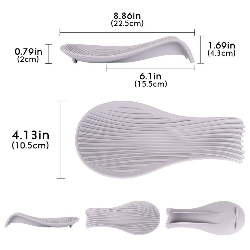 2 Pack Silicone Spoon Rest for Kitchen Counter – Modern