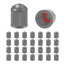 30PCS Tire Valve Caps, Plastic Dust Proof Air Caps Cover for Car Tyre, Airtight Seal Stem Covers with O Rubber Ring, Auto Accessories Universal for Trucks, Motorcycles, Bicycles, SUV (Gray)