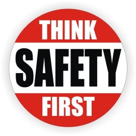 Unbranded/Generic 20 pack THINK SAFETY FIRST Round Vinyl Hard Hat Stickers Decals Bump Cap Helmet