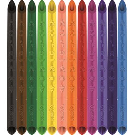 Maped Color'Peps Infinity Colouring Pencils - 100% Lead - 100% Use - No Waste - No Sharpening - Very Durable - Ergonomic Triangle Shape - Pack of 12 Pencils