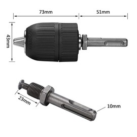 BUYGOO 2-13mm Keyless Drill Chuck with 1/2’’ SDS Adapter Detachable Heavy Duty Keyless Chuck Quick Release Conversion Tool for SDS, GSB and GSR of Bosch, Electric Hand Drill, Percussion Drilling etc