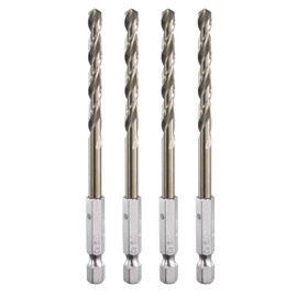 HARFINGTON 4pcs M35 High Speed Steel Cobalt Twist Drill Bit 5mm/0.04" Dia with Quick Change 1/4" Hex Shank Jobber Drill Bit for Metal, Steel, Copper, Aluminum, Zinc Alloy