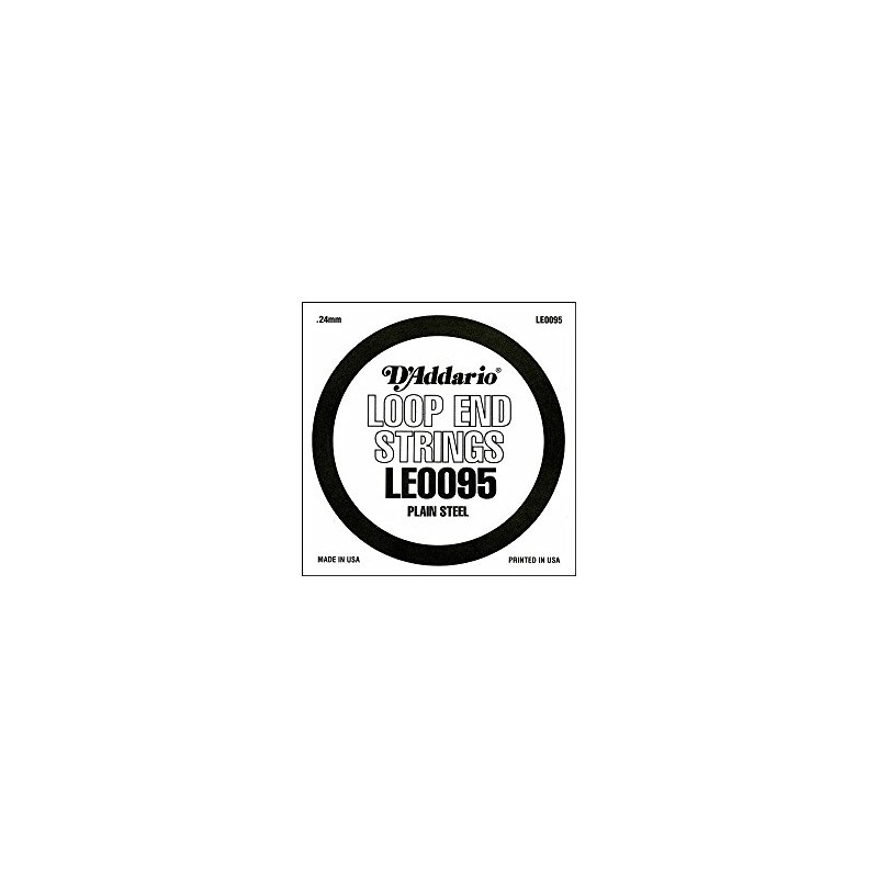 D'Addario LE0095 Plain Steel Loop End Single String, .0095