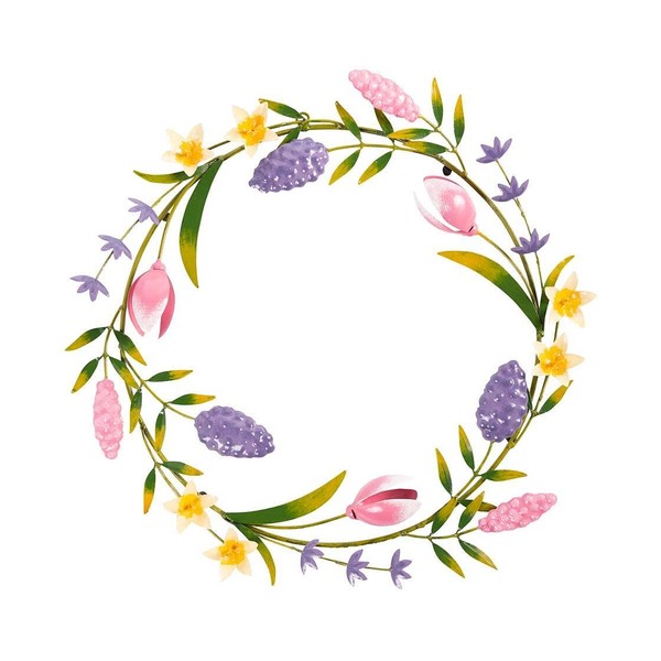 Wind & Weather Exclusive Spring Blooms Metal Wreath 20-Inch Diameter