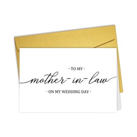 Nchigedy To Mother In Law On My Wedding Day Card, Wedding Day Card for Mother of Groom Or Bride, Thank Mother On Wedding Day Card