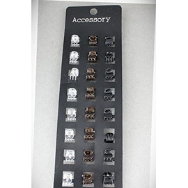 Perfect Hairstyle with Our Hair Accessories - Set Pack 24 Clear Brown Black Small Tiny Hair Clips Alligator Claw Clamp Clip Fashionable Hair Accessory Hair Jewelry Accessories for Lady Women