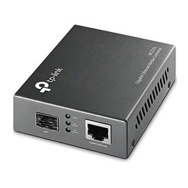 TP-Link Gigabit SFP to RJ45 Fiber Media Converter | Fiber to Ethernet Converter | 10/100/1000Mbps RJ45 Port to 1000Base-SX/LX SFP Slot Supporting MiniGBIC Modules (MC220L)