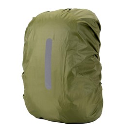 TRkin Backpack Rain Cover, Waterproof Raincoat, Water Pressure Resistance, 16.4 ft (5,000 mm), High Durability, 3 Sizes, Reflective Rain and Windproof, Night Safety for Outdoors, Commuting to Work or Rainy Season, Green, XS (4.9 - 6.5 gal (15 - 25 L)