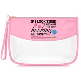 Crochet Knitting Lover Gifts Knitting Gifts for Knitters Makeup Bag Crocheting for Women Girls Crocheting Themed Birthday for Knitter Crocheters Crochet Beginner Her Mom Grandma Friends Cosmetic Bag