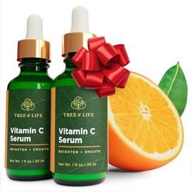 Tree of Life Beauty Tree of Life Beauty Vitamin C Skin Care Set, Skin Brightening Face Oil for Dark and Age Spot, Facial Serums for Dry and Sensitive Skin with Hyaluronic Acid & Vitamin E Soft Skin, 1 Fl Oz (Pack of 2)