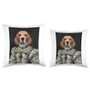Beagle dog Renaissance Pet Portrait medieval painting Throw Pillow