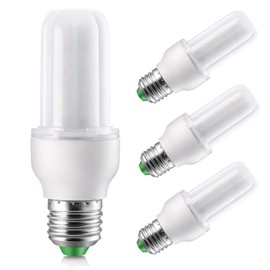 Elrigs E27 LED Bulb Rod Shape, 7 W LED Bulb Equivalent to 60 W Bulb, Warm White (3000 K) Corn Cob Bulb Replaces 12 W Energy-Saving Bulb, Flicker-Free Lighting, Pack of 4