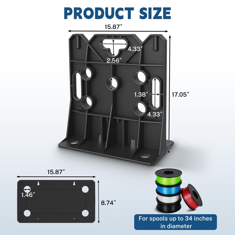 ZNZMAIO Wire Spool Rack, 330 lb Capacity, 34” Diameter, 1