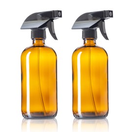 16oz Amber Glass Spray Bottles for DIY Essential Oil Cleaning Solutions, Household, Pets, Plants, 2 Pack
