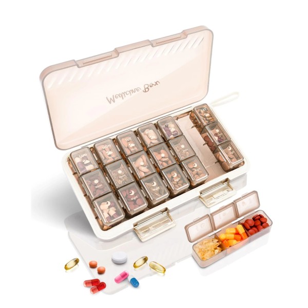 Cisrgo Pill Organizer 3X a Day, Large 7 Day Pill