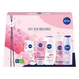 NIVEA Soft Rose Indulgence Gift pack, Full-Size Rosey Gift Set, Rose Themed Skincare Gifts for Her, Pampering Gifts for Women with a Floral Twist