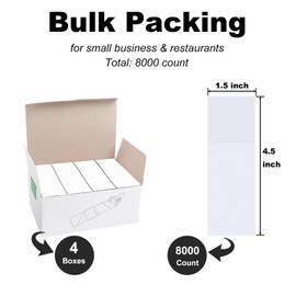 NATURALABEL Bulk Pack of 8,000, Self-Adhesive Napkin Bands for Small Business, Restaurants, Events - 4 Boxes, 2000 per Box (White)