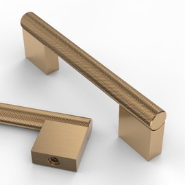 Asidrama 10 Pack 3.75 Inch(96mm) Champagne Bronze Cabinet Pulls Knurled Cabinet Handles Kitchen Cabinet Hardware Cupboard Handles Drawer Handles Dresser Pulls