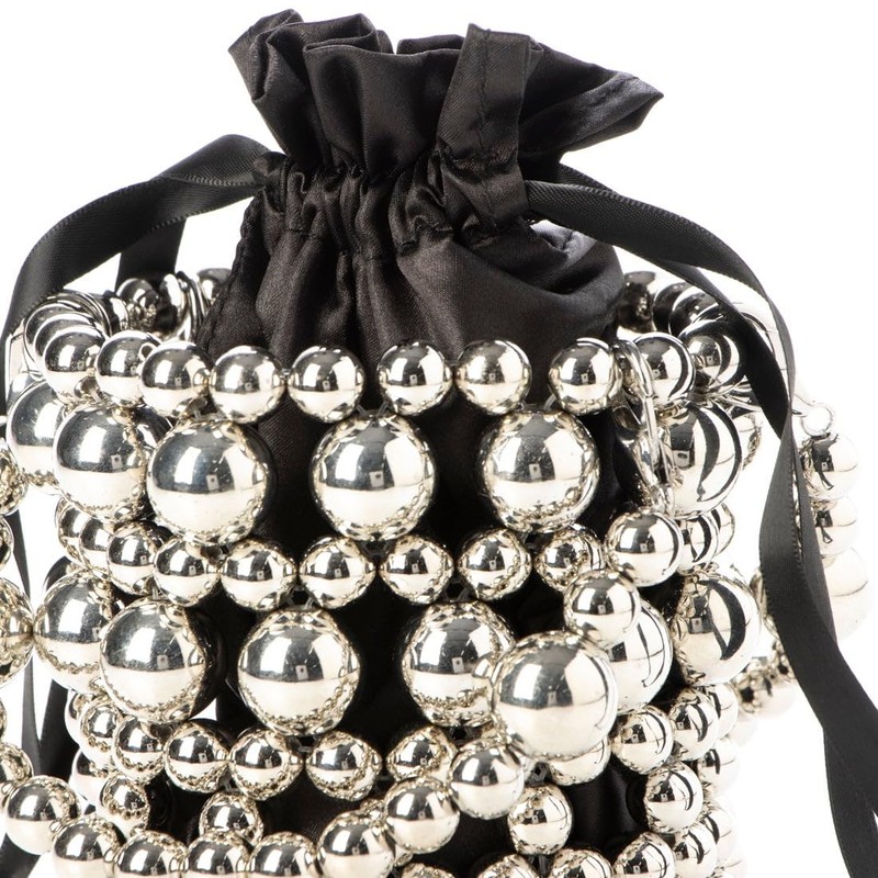 Kashkash 10-00-01000 Women's SV Metal Ball 2-Way Chain Shoulder Bag,