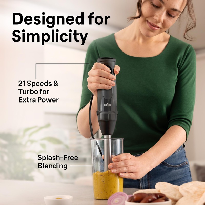 Braun MQ50001M MultiQuick 5 Vario Hand Blender, Black