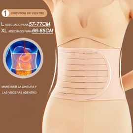 VIDA4U 3 en 1 Faja Posparto Ajustable, Envoltura de Cintura Abdominal Posnatal y Cinturón Pélvico, Soporte de Cinturón para Cesárea Después del Parto, Faja de Tela para Mujer