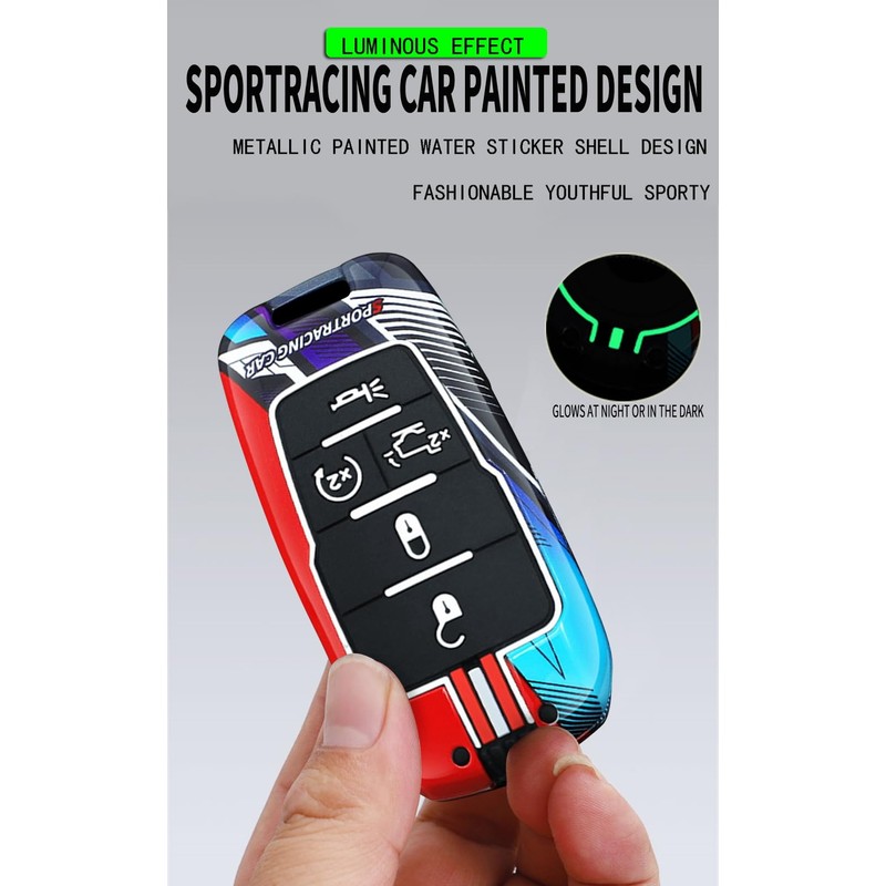ontto Luminous car Key fob Cover fit for Dodge 2019-2025