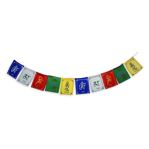 Mini Prayer Flag, Printed with Mantra 'Om Mani Padme Hung',