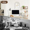 Umtiti 16" x 24" Linen Bulletin Board, Arched White Wood