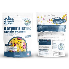 No Furries Delights 100% Organic & All Natural Treat for Rabbit Hamster Guinea Pig Chinchilla Pet Rat Mice, Nature's Bites Variety Pack 50g