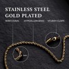 Caijewl Mens Gold Rope Chain | Stainless Steel Gold Plated