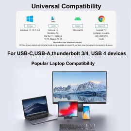 Tmiyas USB 3.0 or USB C to HDMI Adapter for Dual Monitors, Compatible for Thunderbolt 3/4, USB-C or USB 3.0, 1080p@60Hz, Universal Video Graphics Adapter for Mac and Windows