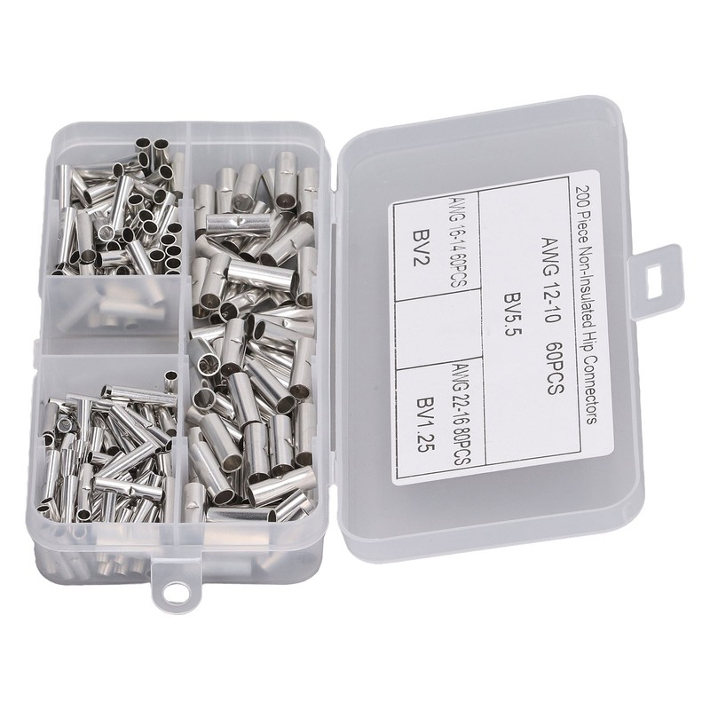 200Pcs Wire Ferrule Copper Male Female Crimp Terminal Connector for