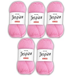 Art of Yarn İnspira 100% Cotton Yarn -3 DK Light, Soft & Smooth Yarn for Crocheting, Knitting & Crafts –250g (8.8 Oz), 425m (464.8 Yds) – Perfect for Baby Blankets, Scarves & More – 5 Skeins 99230