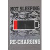 Boys Not Sleeping Just Recharging Grey Red Pyjamas, Grey, Red