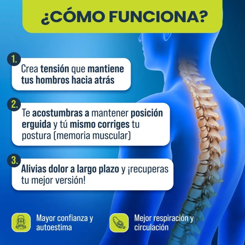 Corrector Postura Espalda Para Hombre Y Mujer Faja Ajustable {