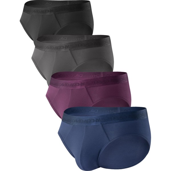 DAVID ARCHY Men's Briefs Micro Modal No Fly Underwear Support