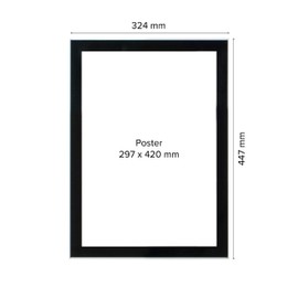DISPLAY SALES Magnetic Poster Frame Aluminium with Black Mount Elegant Poster Frame for Portrait / Landscape Format