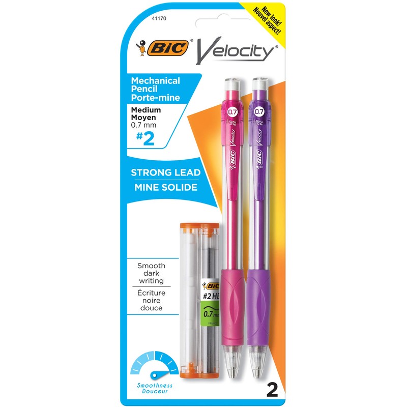 BIC Velocity Original Mechanical Pencil, Medium Point (0.7mm), Smooth Dark