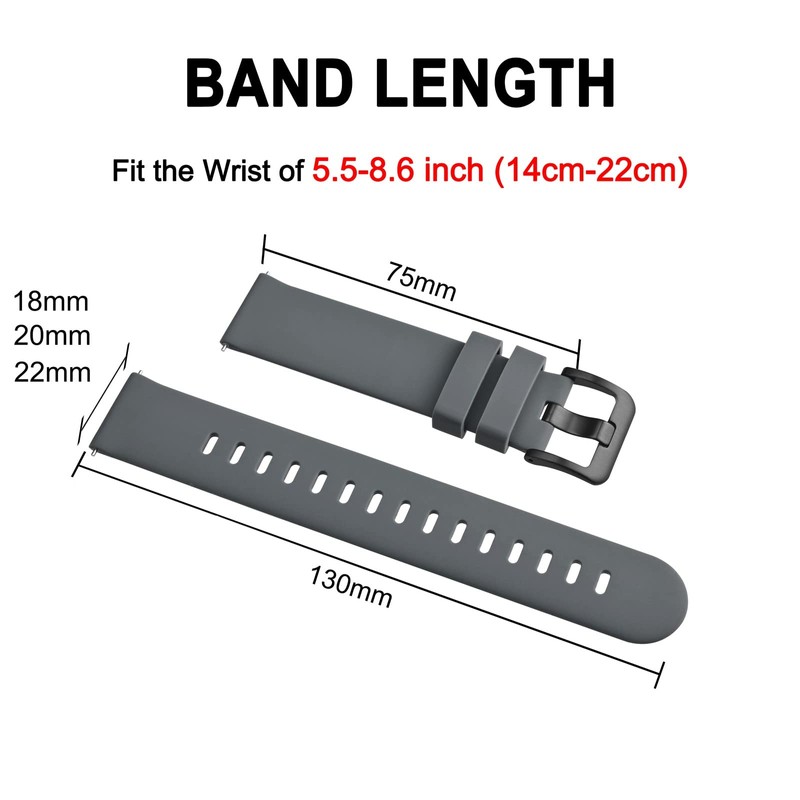 BISONSTRAP Silicone Watch Bands, Slim Watch Straps with Quick Release,