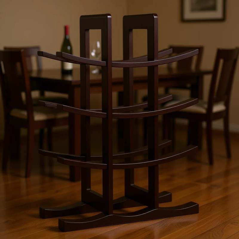 Bamboo Wine Rack 12 Bottle Dark Espresso Modern Design Durable