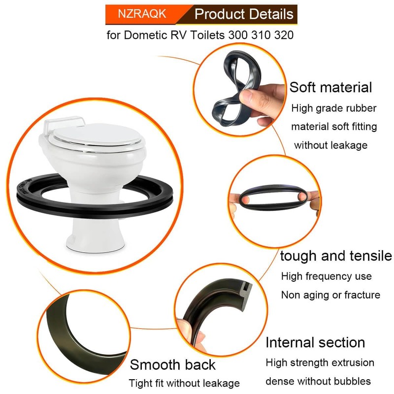 RV Toilet Seal, Flush Ball Seal Gasket Replacement 385311658 for