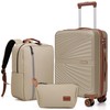 Eeeza Luggage Sets 3 Piece, Suitcases with Wheels, ABS Hard