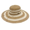 Panama Jack Women's Straw Hat - Ivory Two-Tone Paper Braid,